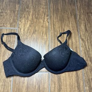 Aerie Black Floral Lace Bra